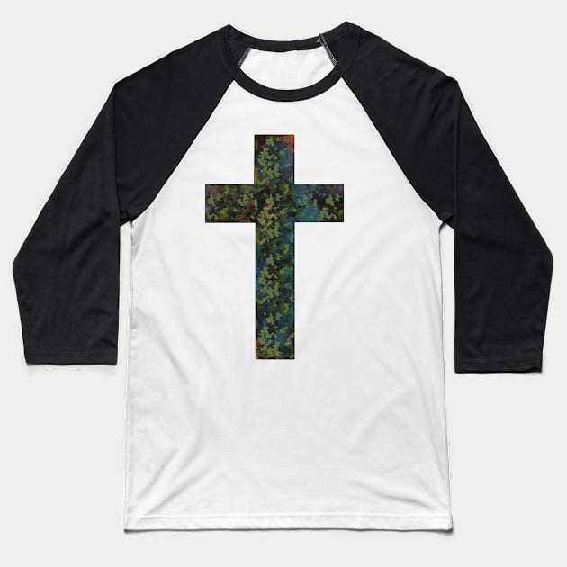 Christian Faith Cross Baseball T-Shirt by SagedArtDesign